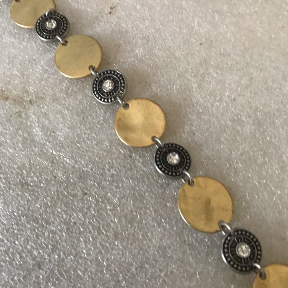 Gold and Silver Disc Link Bracelet - Women Jewelry